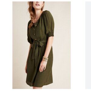 Anthropologie Forest Green Midi Dress